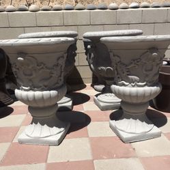 New Flower Pots Made Out Of Cement Beautiful Yard Decoration 