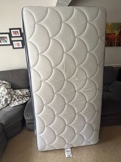 Twin Mattress Quilted White and Gray