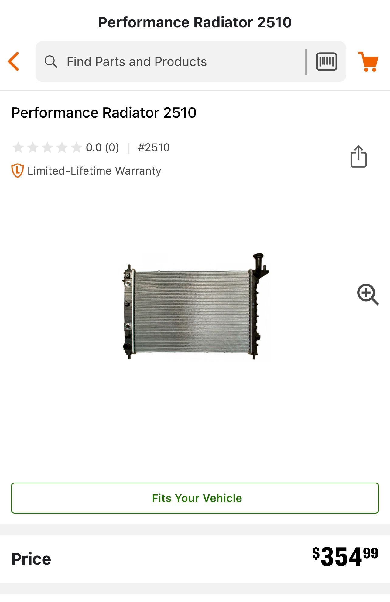 2008 GMC Acadia Radiator 6 Cylinder