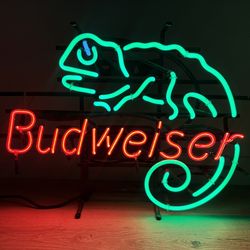 Vintage Budweiser Chameleon Neon Sign