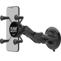 RAM Mounts X-Grip Phone Mount with Twist-Lock Suction Cup Base RAP-B-166-UN7U with Medium Arm