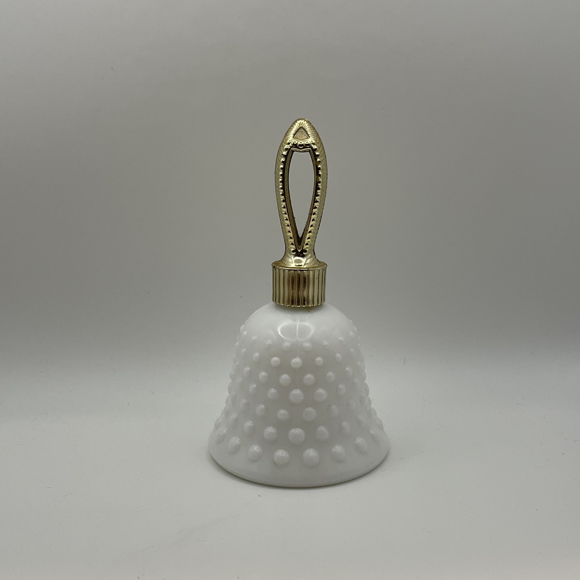Avon Hobnail Bell Milk Glass Topaze Cologne Perfume Decor Empty