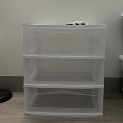 Clear Wide 3 Drawer Cart