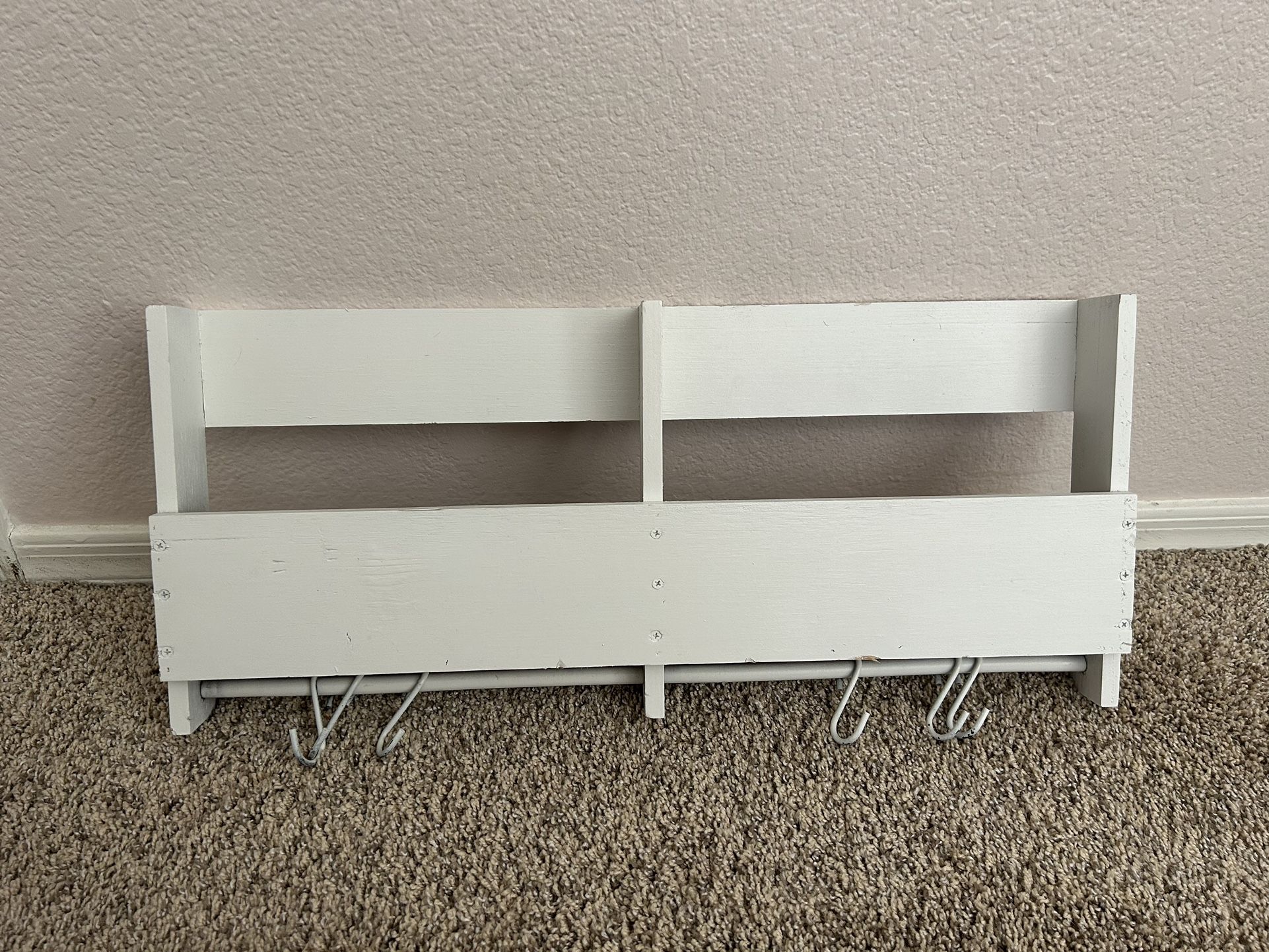Wall Mount Shelf With Hooks