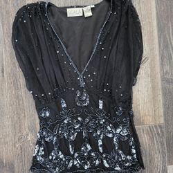 Women's Sequins Blouse Top Size Small