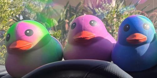 Tie Dye Duck Squeeezy
