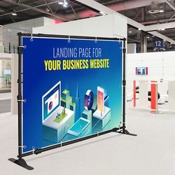 8ft Portable Trade Show Jumbo Banner Backdrop Stand