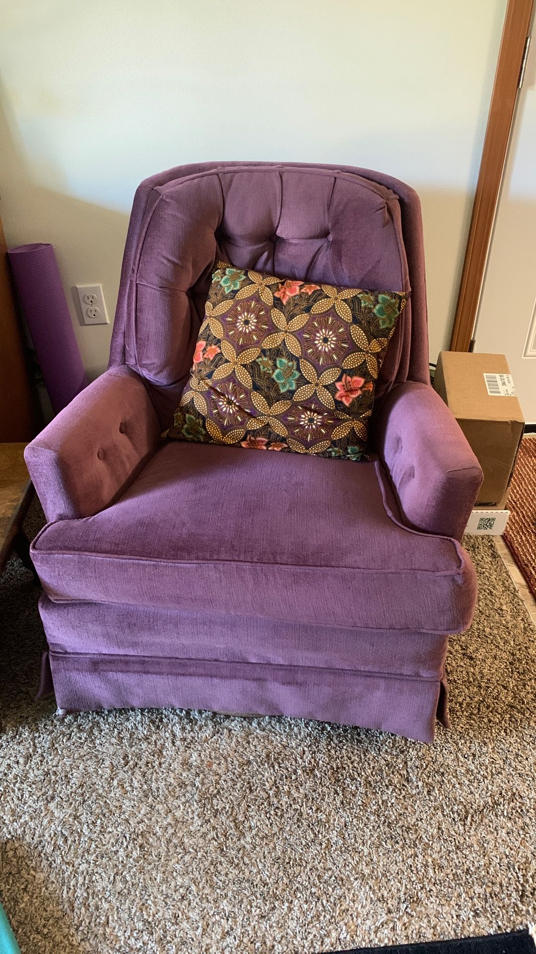 Plush Purple Rocking Chair