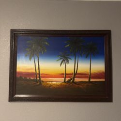 Wood Framed Oil Painting