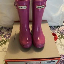 Girls Hunter rain boots (pink) Sz. 13