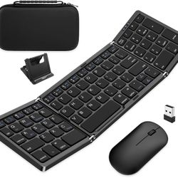 Foldable Keyboard and Mouse Combo - Wireless, Bluetooth, Rechargeable, NIB