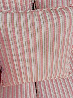 Pink Striped Upholstered Chairs or love seat Sofa