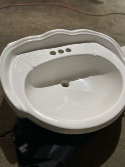 White Ceramic Drop-In Bathroom Sink