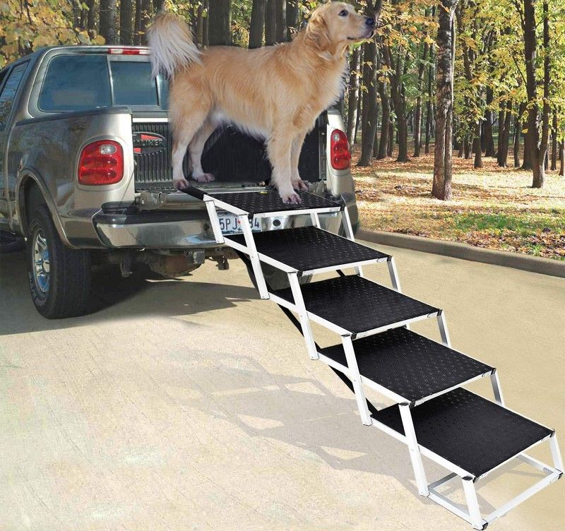 Upgraded Pet Dog Car Step Stairs for Cars and SUV, Folding Dog Ramp,Lightweight Portable Large Dog Ladder, Great for Cars,SUV,Trucks,Couch and High Be