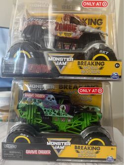 Monster jam target exclusive 1:24 zombie and grave digger