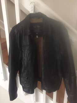 Gorgio Armani Black Leather jacket