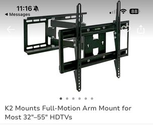 K2 TV Mount Full-Motion Arm Mount for Most 32”-55” HDTVs K25A1 BRAND NEW