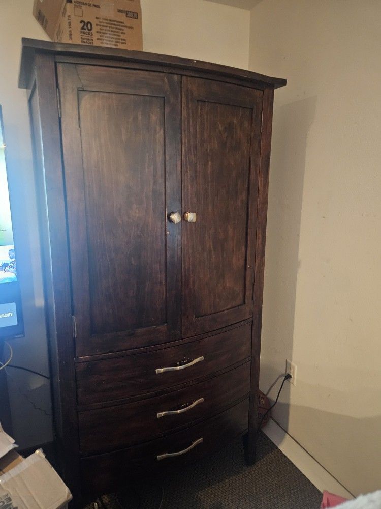 Large Solid Wood Armoire Free