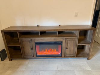 Extra wide TV Stand with Electric Fireplace