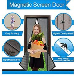 Magnetic mesh door curtain