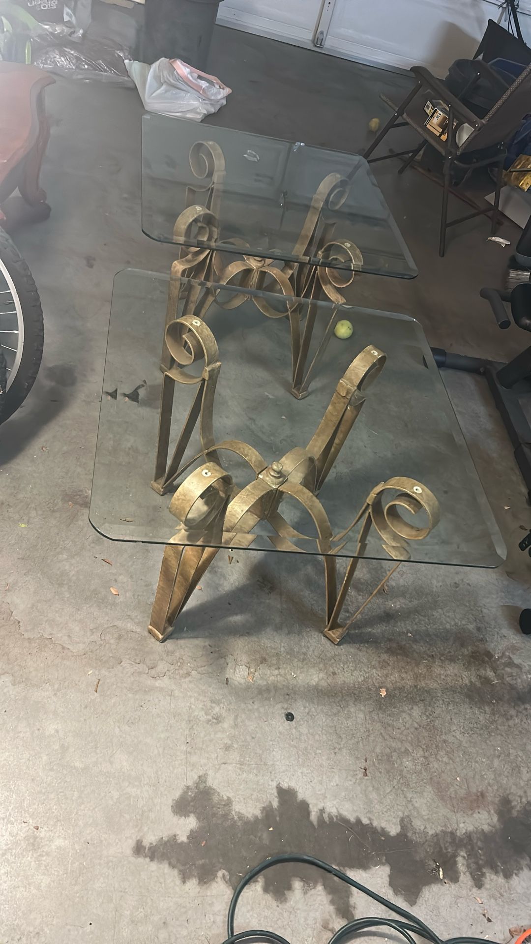 Two Glass Top Coffee Tables