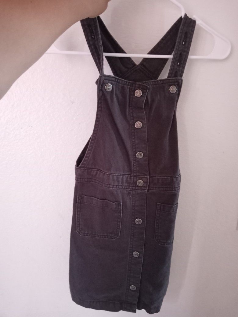 Old Navy Girls Gray Jean Overall Dress Size 8 Like New