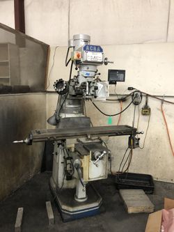 Used Acra Mill 10x54 6” Riser Power Feed Digital Readout