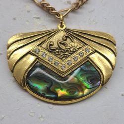 ART DECO  WITH RARE IRIDESCENT ABOLONE SHELL 