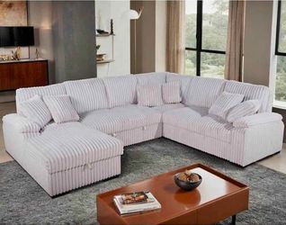 67x123x98 X-Large sleeper corduroy sectional sofa couch / free delivery