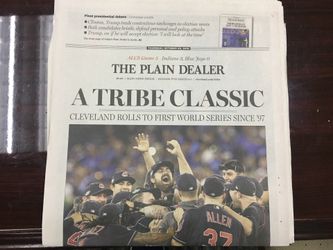 Cleveland Indians World Series Newspaper Plain Dealer