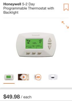 HONEYWELL 5-2 DAYS PROGRAMMABLE THERMOSTATS WITH BACKLIGHT