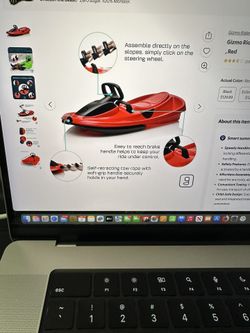 Gizmo Riders Stratos Bobsled For Kids, Steerable Snow Sled