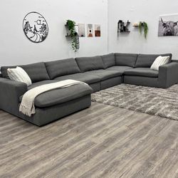 Gray Sectional Cloud Couch - Free Delivery 