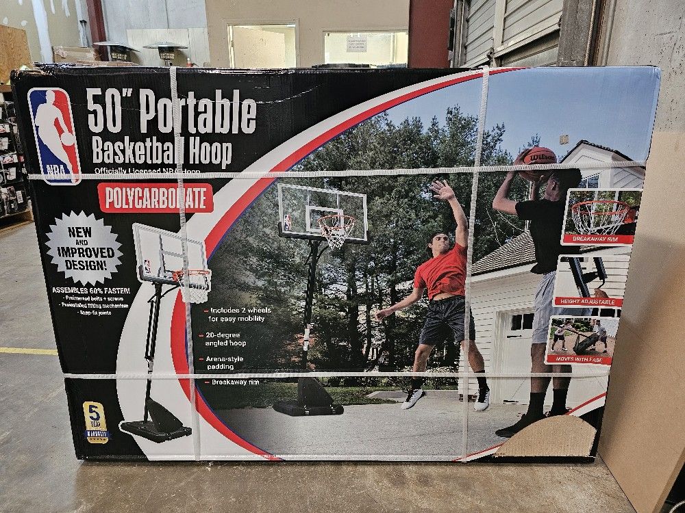 Brand New NBA 50" Polycarbonate Portable Basketball Hoop