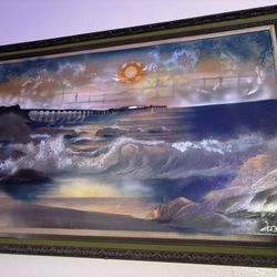 Handmade Painting Of Ocean beach Pier