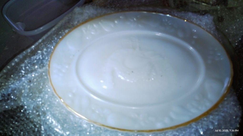Milk Glass And Real Crystal Platters