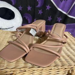 baby pink heels with memory foam. 