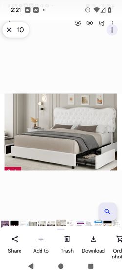 Queen Size Bed With 4 Rollout Drawers