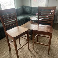Pair of Wooden Bar Chairs $20/set