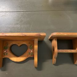 2 Small Wooden Shelves