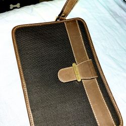 Dunhill London Vintage Toiletry Canvas Brown Leather bag