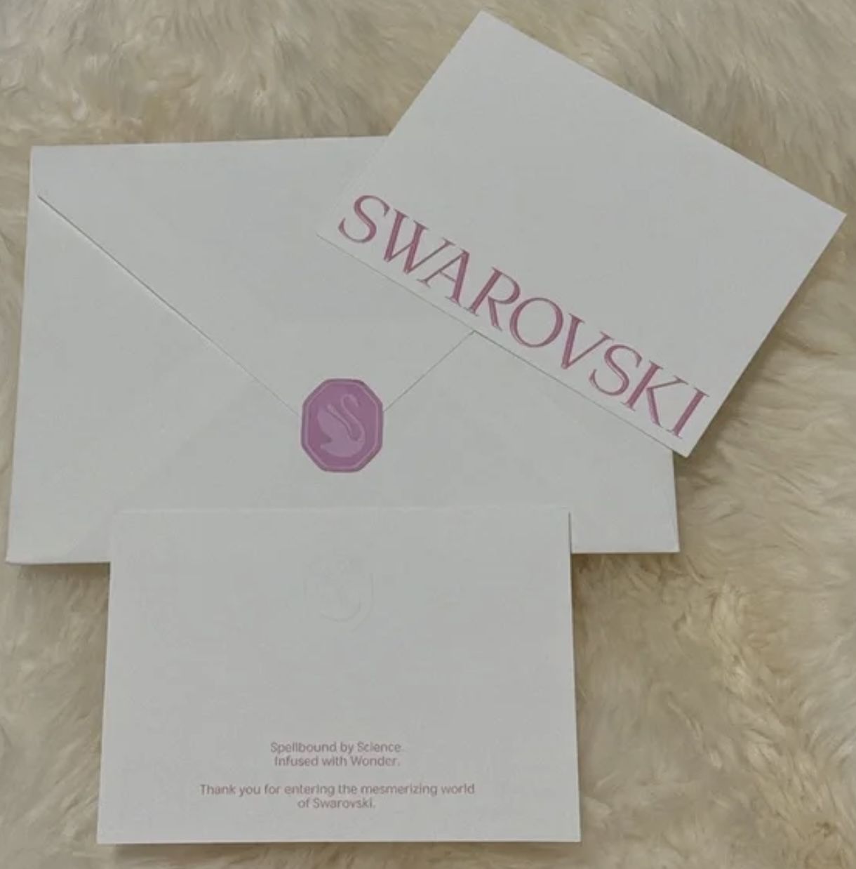 Authentic Brand New SWAROVSKI Envelope & 2pcs Message Note Card Gift Tag
