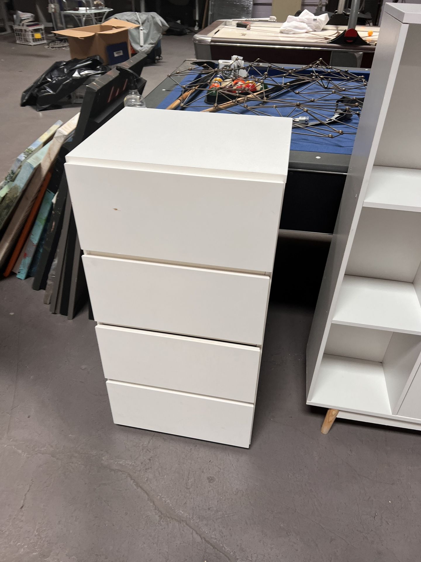 White Cabinet With 3 Drawers