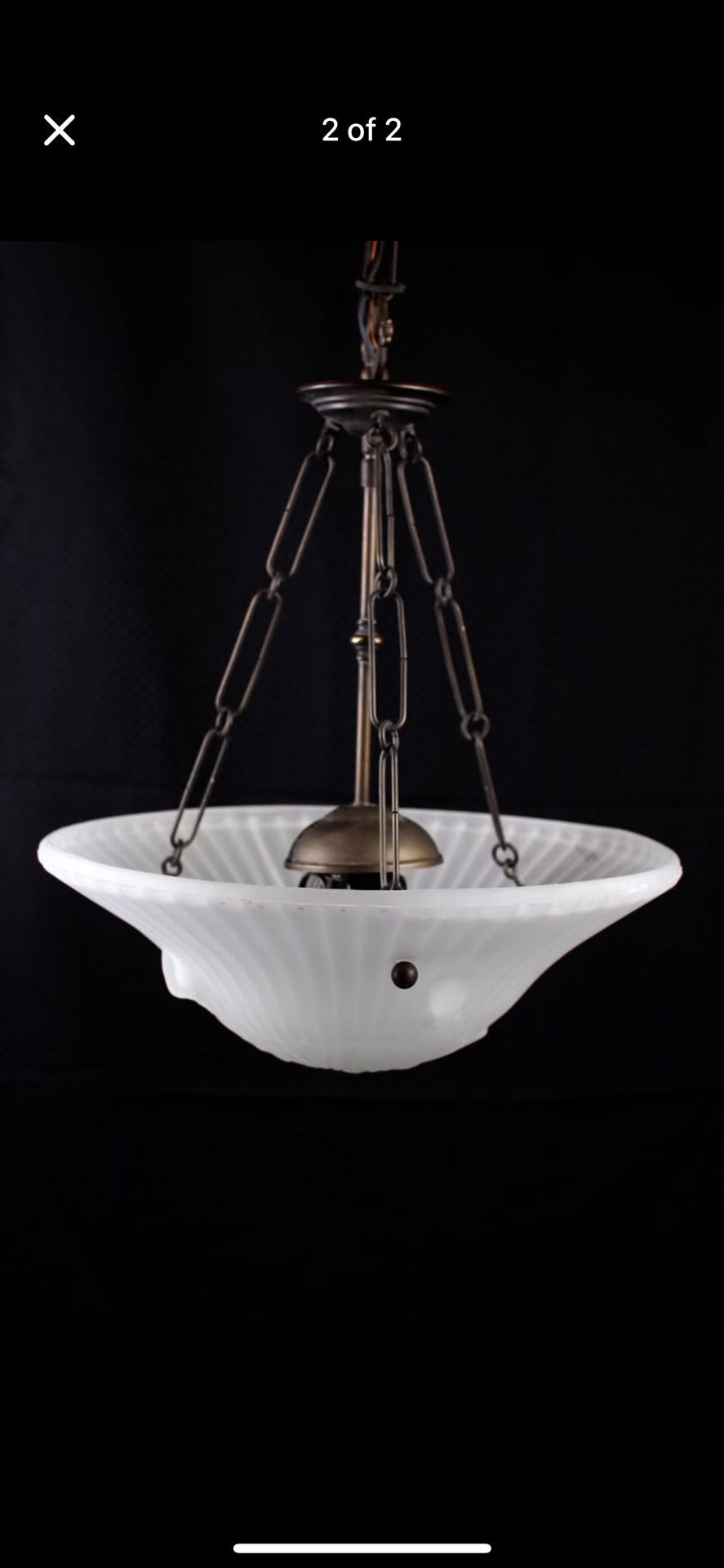 Oiled Bronze Pendant Lamp With Long Chain