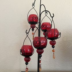 Set of candle holder metal base