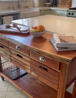 Wood kitchen island