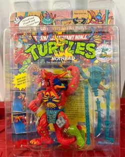 Vintage TMNT Hothead Unpunched MOC W/Protector