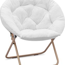 MoNiBloom Round Folding Faux Fur Saucer Chair 