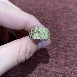 Solid 10K Nugget Ring 