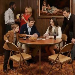 Vintage '60s '70s MCM orange Samsonite portable folding table round 4 ft mid-century modern mod 

​
​